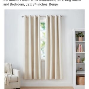 4 Sets of Elegant Beige Curtains for Living Room Or Bedroom 52"x84"